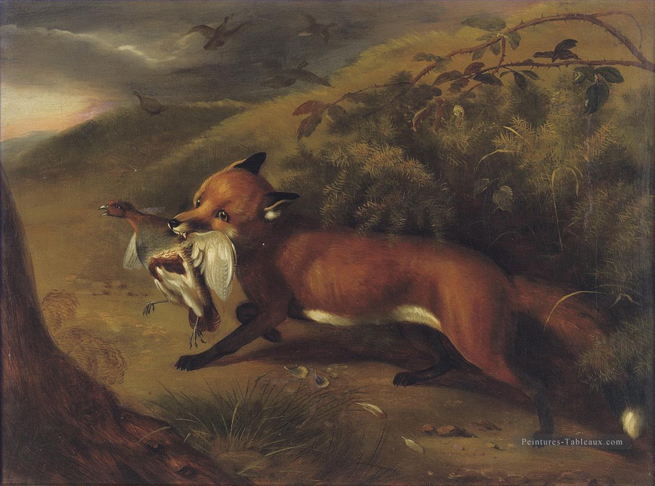 Le renard avec une perdrix Philip Reinagle Peintures à l'huile